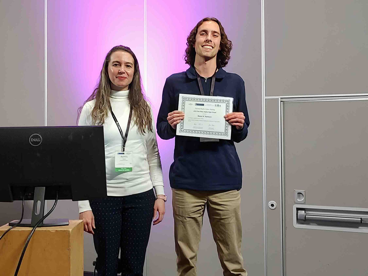 Mason Matrazzo of Auburn University receives first place in the 2026 NRSM Student Paper Competition.