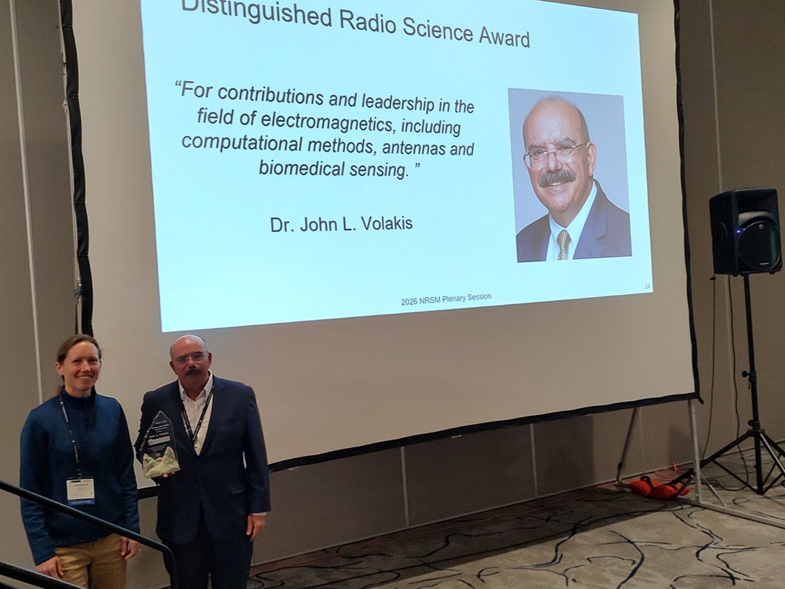 Dr. John Volakis receives the 2026 USNC-URSI Distinguished Radio Science Award.