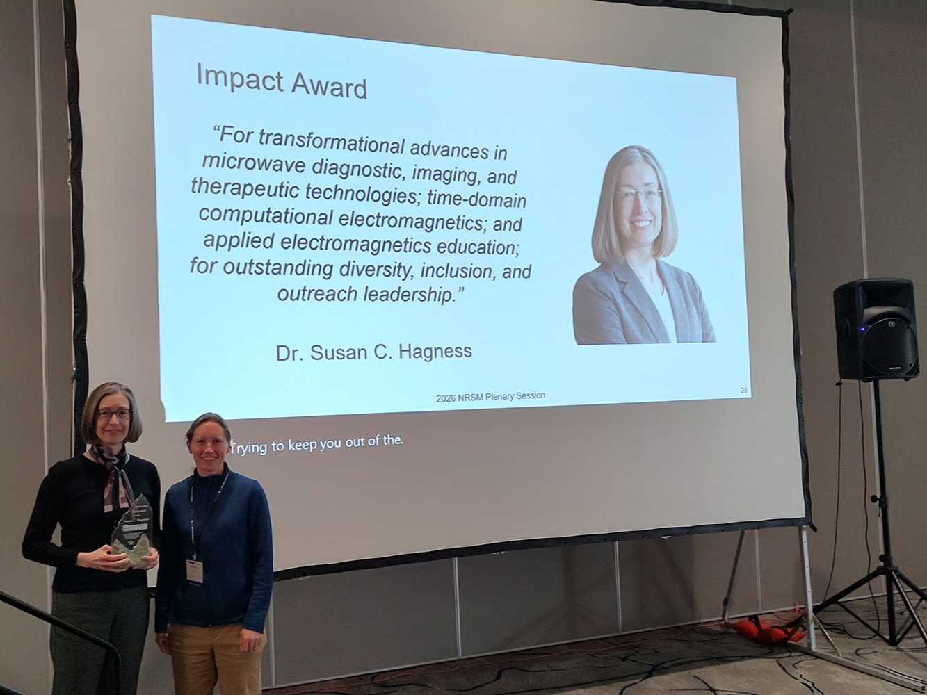 Dr. Susan Hagness receives the 2026 USNC-URSI Impact Award.
